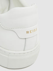 Men Leather Low-Top Trainers in White