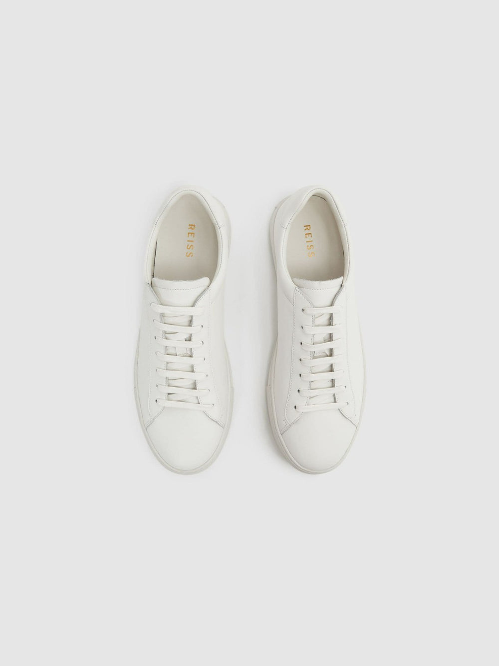 Men Leather Low-Top Trainers in White