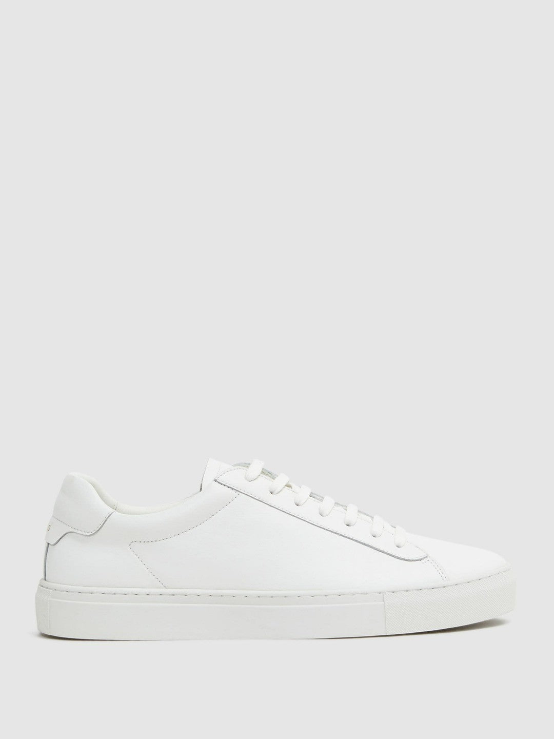 Men Leather Low-Top Trainers in White
