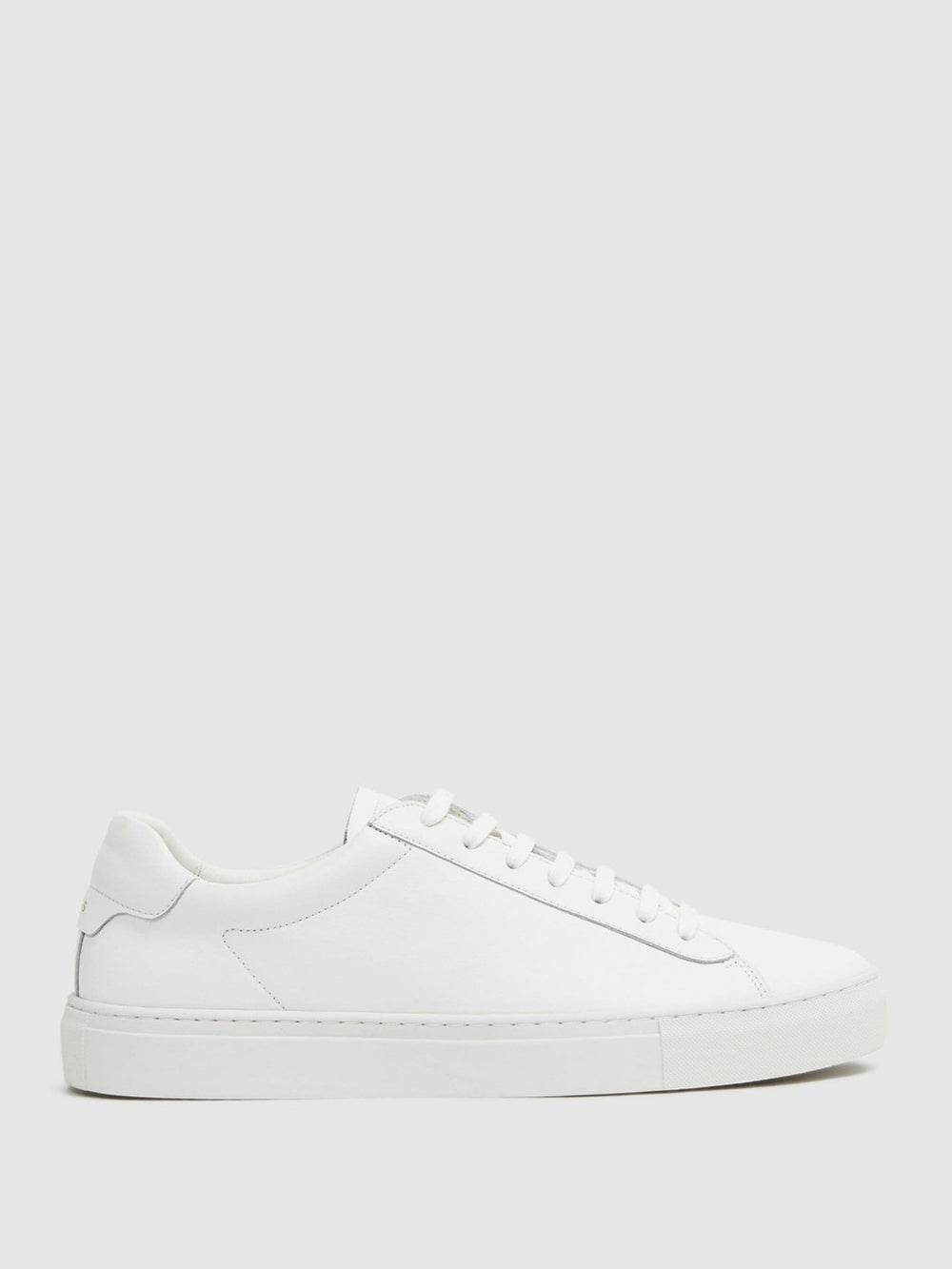 Men Leather Low-Top Trainers in White
