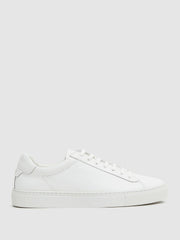 Men Leather Low-Top Trainers in White
