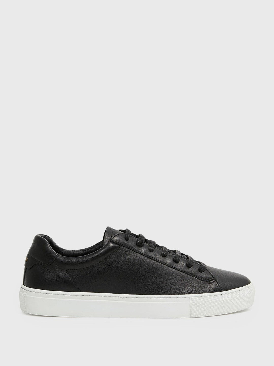 Men Leather Low-Top Trainers in Black