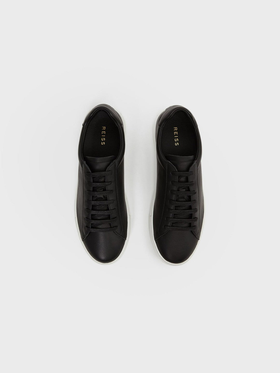 Men Leather Low-Top Trainers in Black