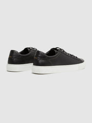 Men Leather Low-Top Trainers in Black