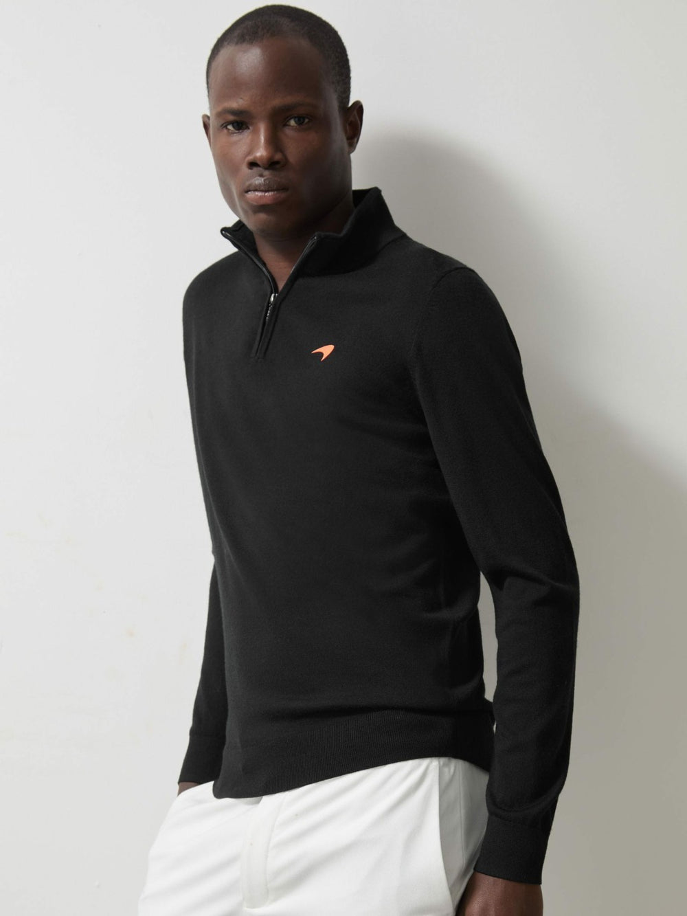 Men McLaren F1 Team Merino Half-Zip Jumper in Black