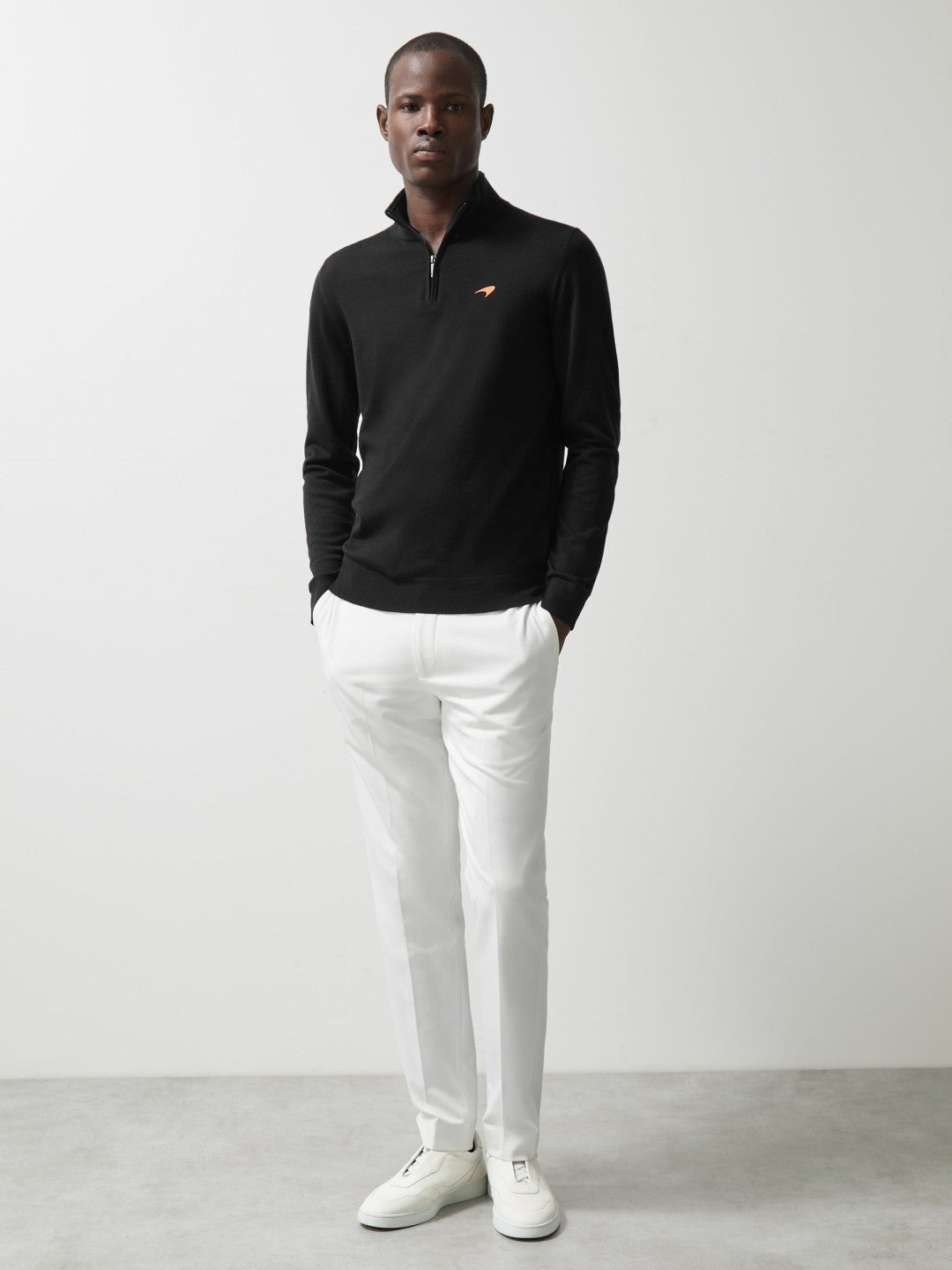 Men McLaren F1 Team Merino Half-Zip Jumper in Black