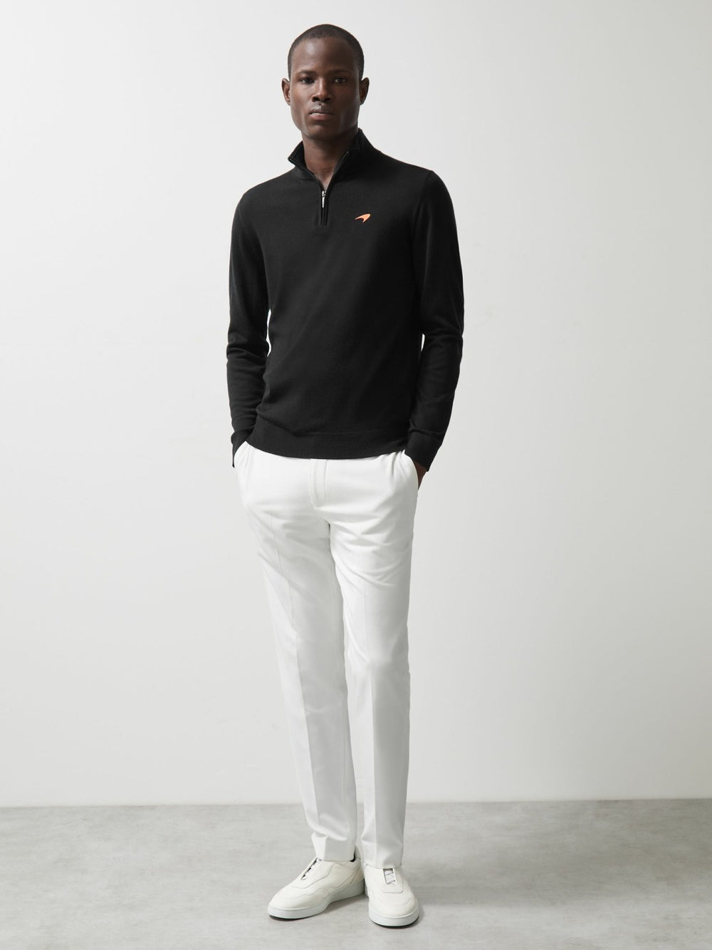Men McLaren F1 Team Merino Half-Zip Jumper in Black