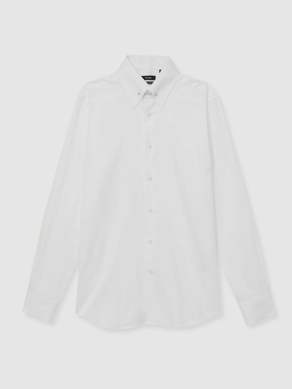 Men Regular-Fit Cotton Pin-Collar Shirt in White