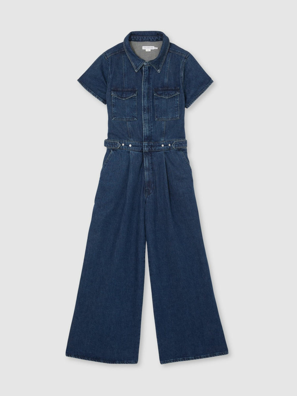 Women Good American Wide-Leg Denim Jumpsuit in Dark Indigo