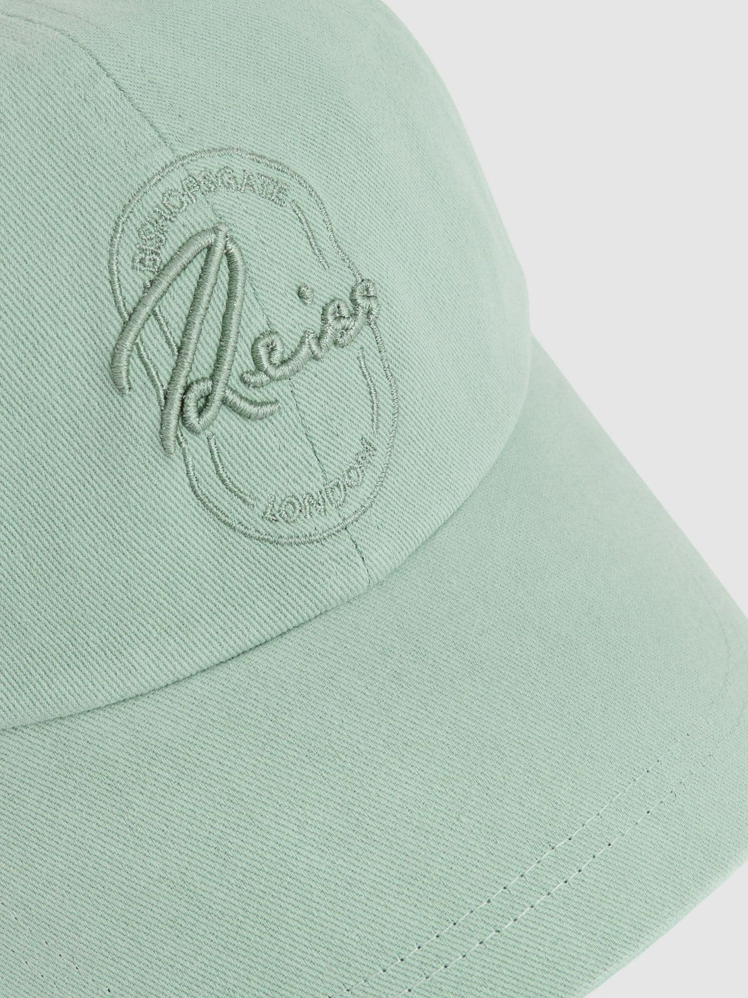 Men Cotton Logo-Embroidered Baseball Cap in Washed Green