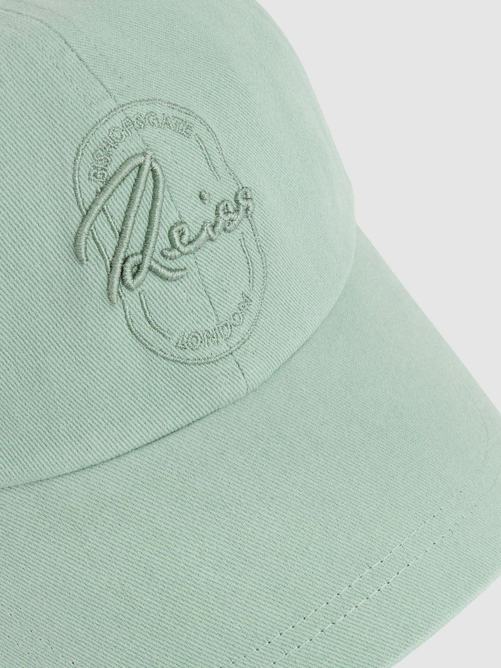 Men Cotton Logo-Embroidered Baseball Cap in Washed Green