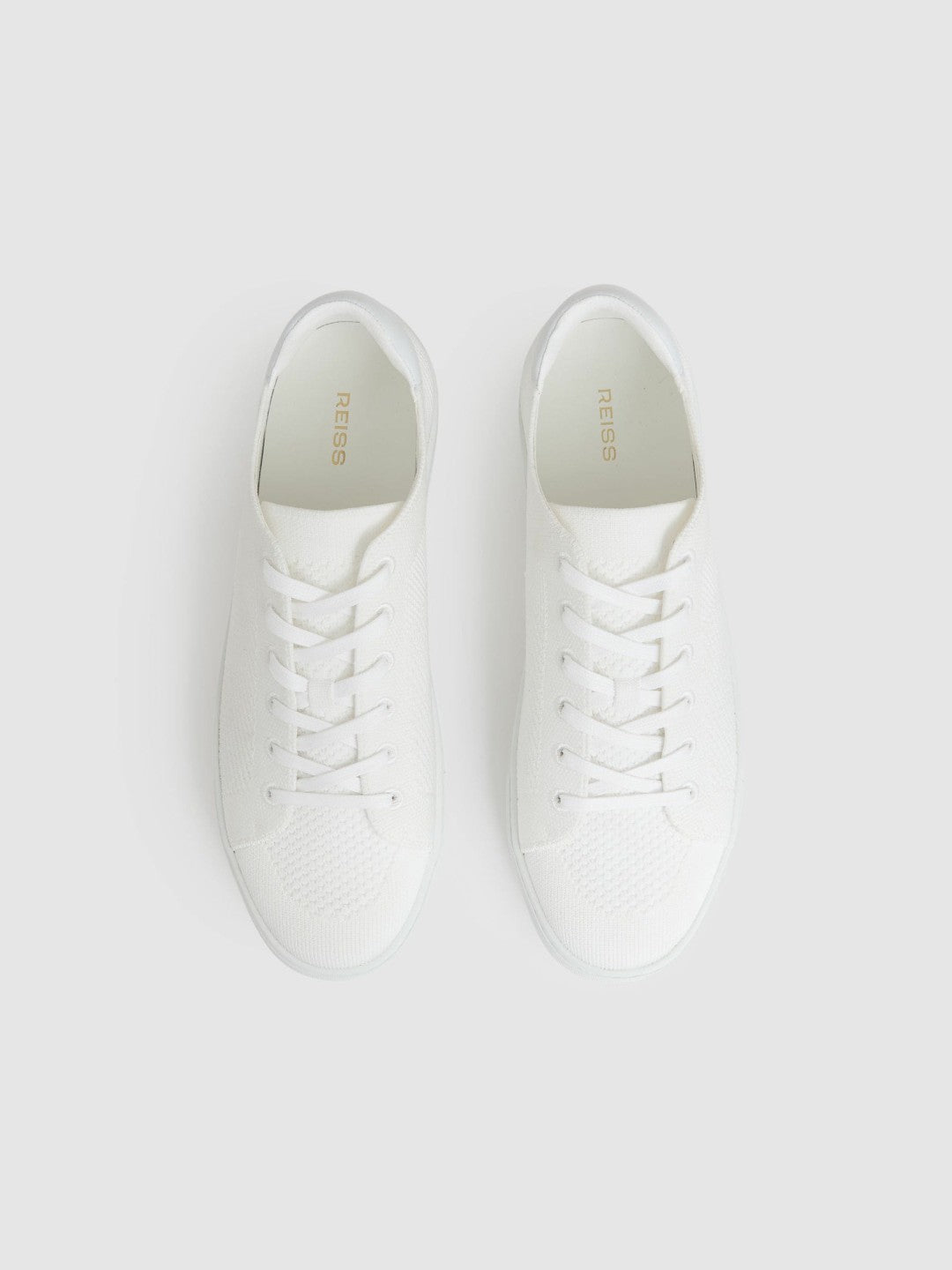 Men Knitted Low-Top Trainers in White