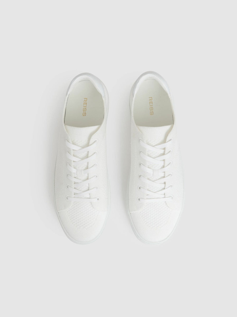 Men Knitted Low-Top Trainers in White