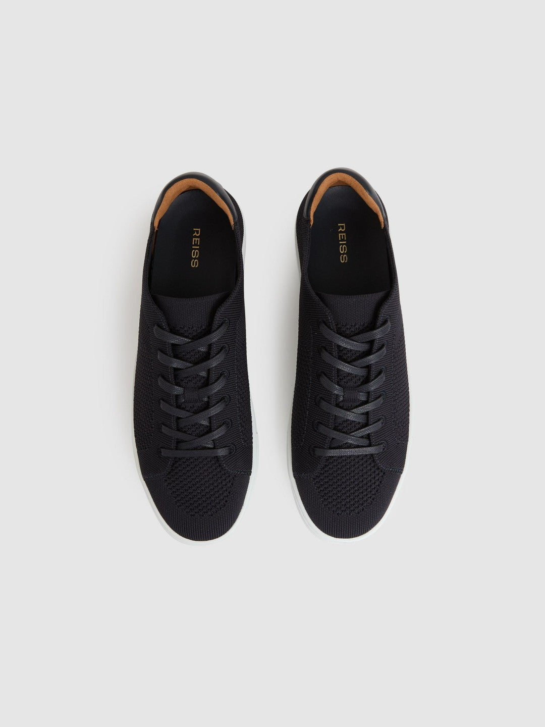 Men Knitted Low-Top Trainers in Navy