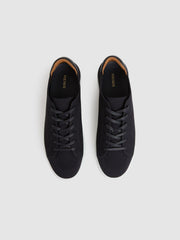 Men Knitted Low-Top Trainers in Navy