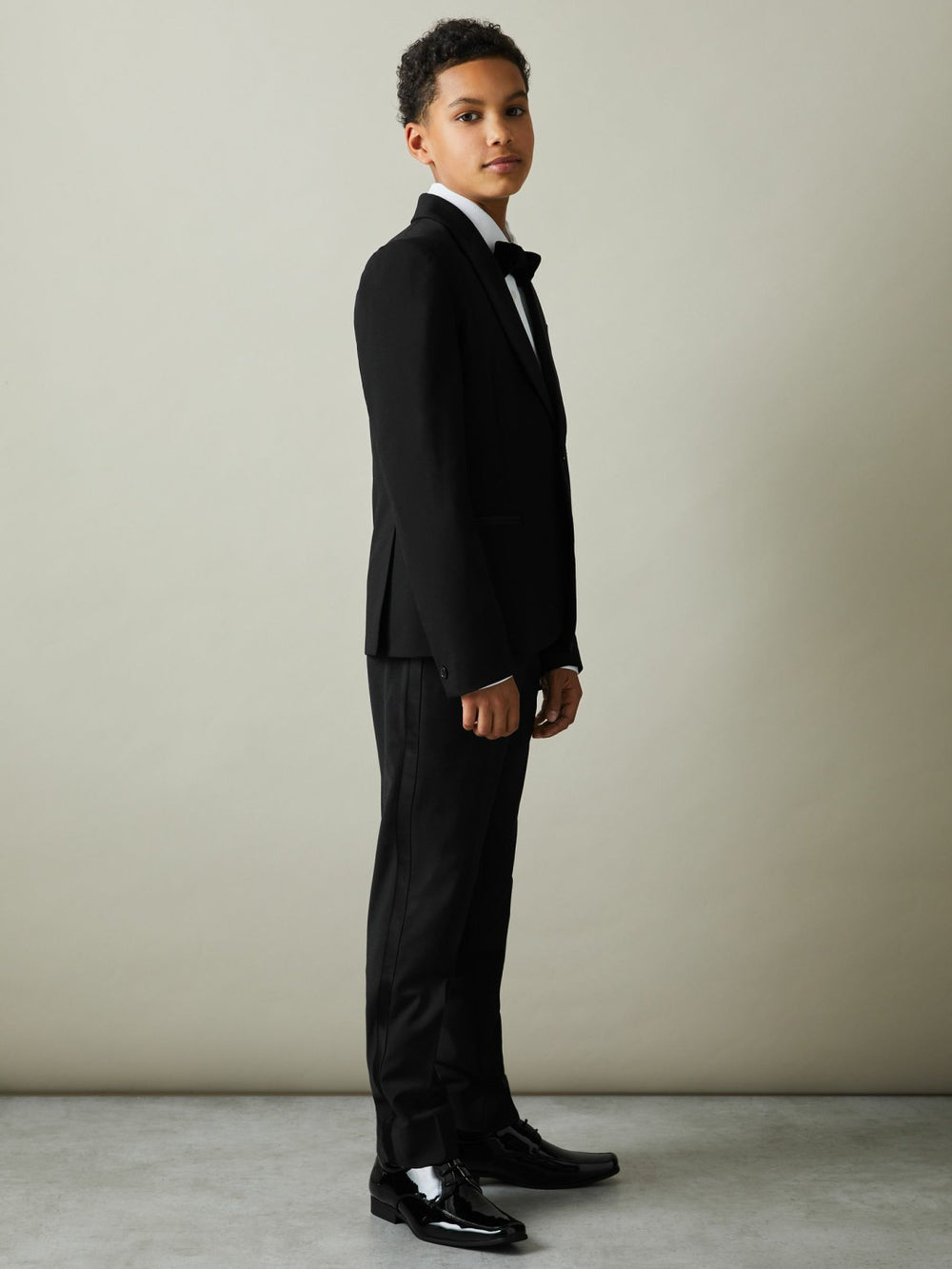 Children & Baby Wool-Blend Double-Breasted Tuxedo Jacket in Black