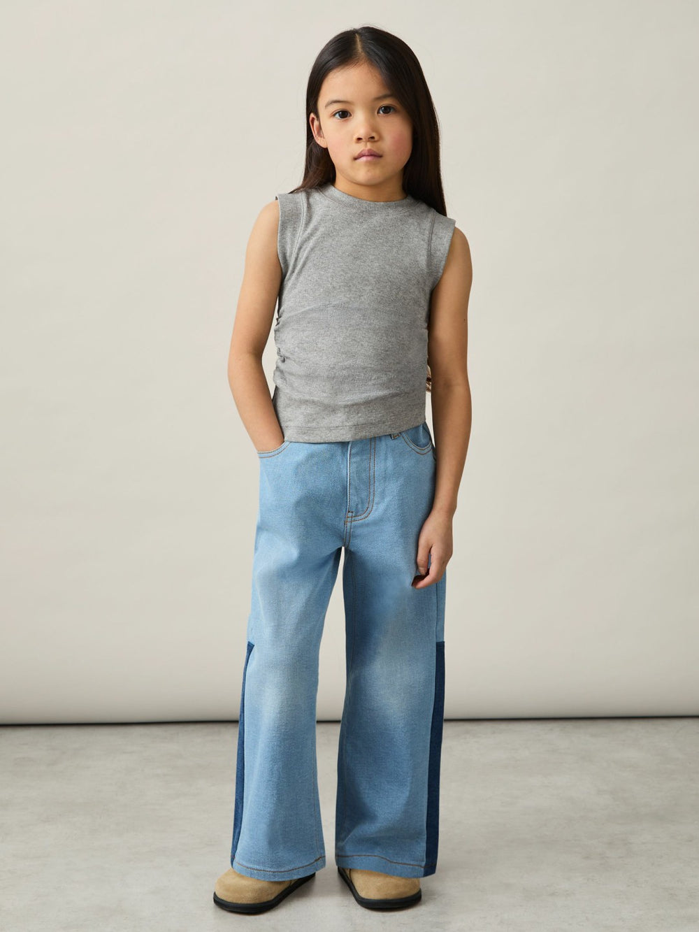 Children & Baby 13-14 yrs Ruched Vest Top in Grey