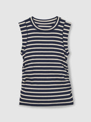 Children & Baby 9-13 yrs Ruched Vest Top in Navy/White