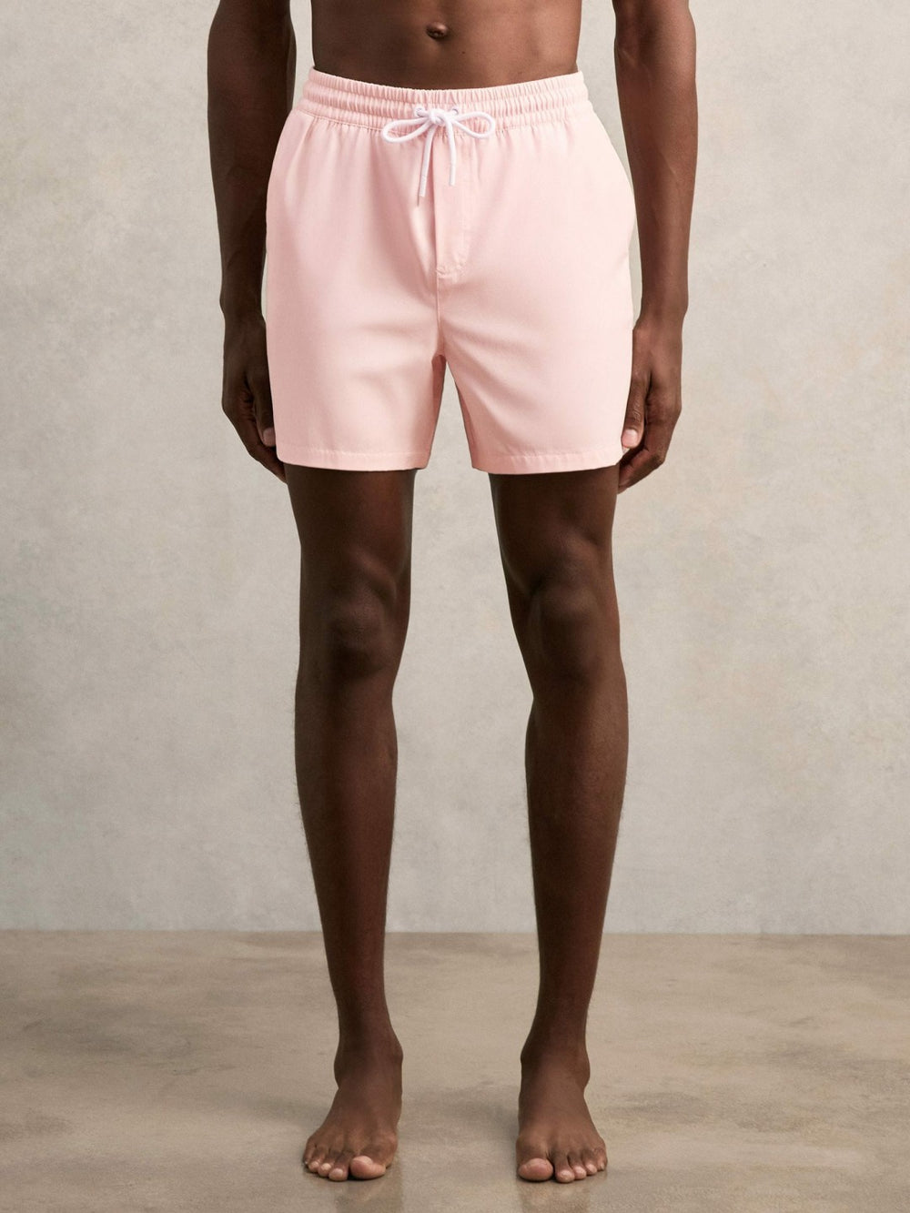 Men Drawstring Swim Shorts in Pink