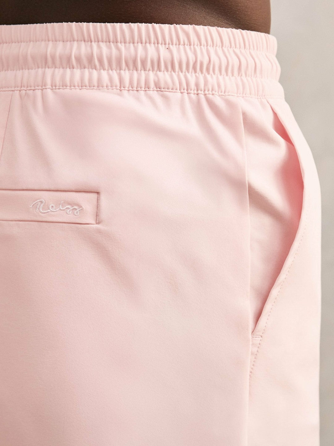 Men Drawstring Swim Shorts in Pink