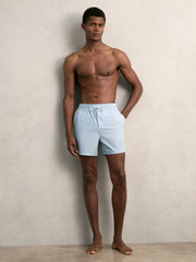 Men Drawstring Swim Shorts in Soft Blue