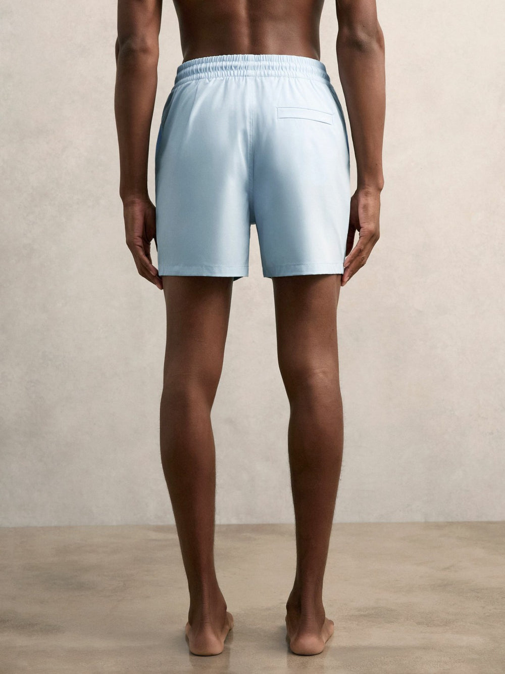 Men Drawstring Swim Shorts in Soft Blue