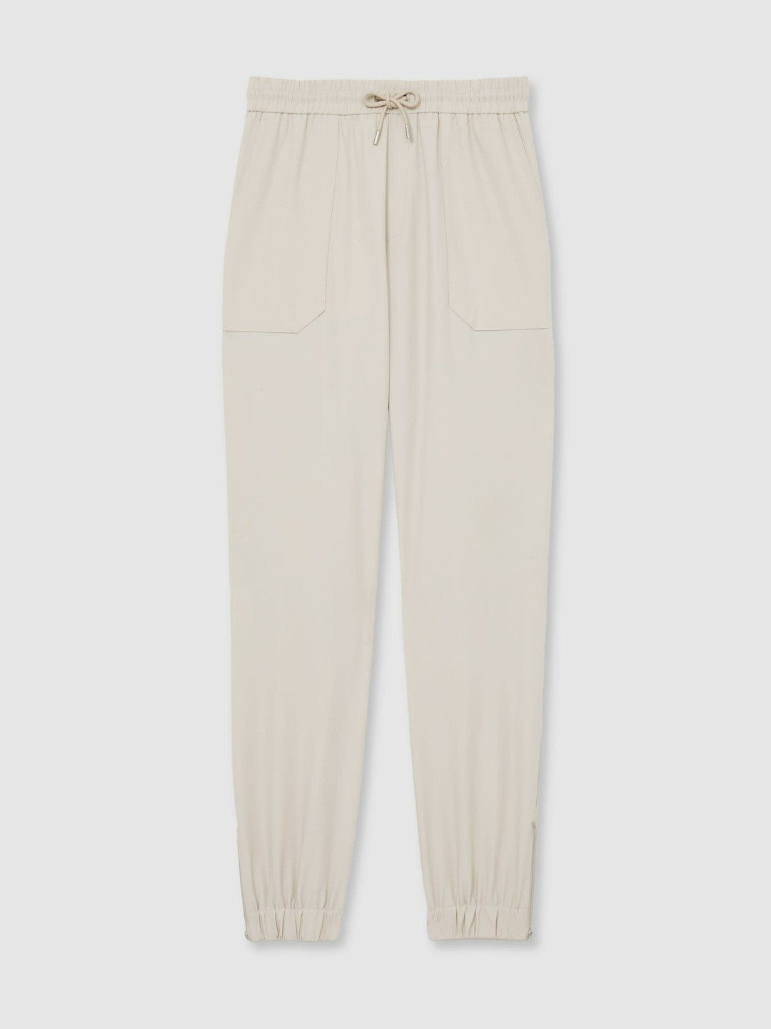 Men Drawstring Technical Cuffed Trousers in Stone