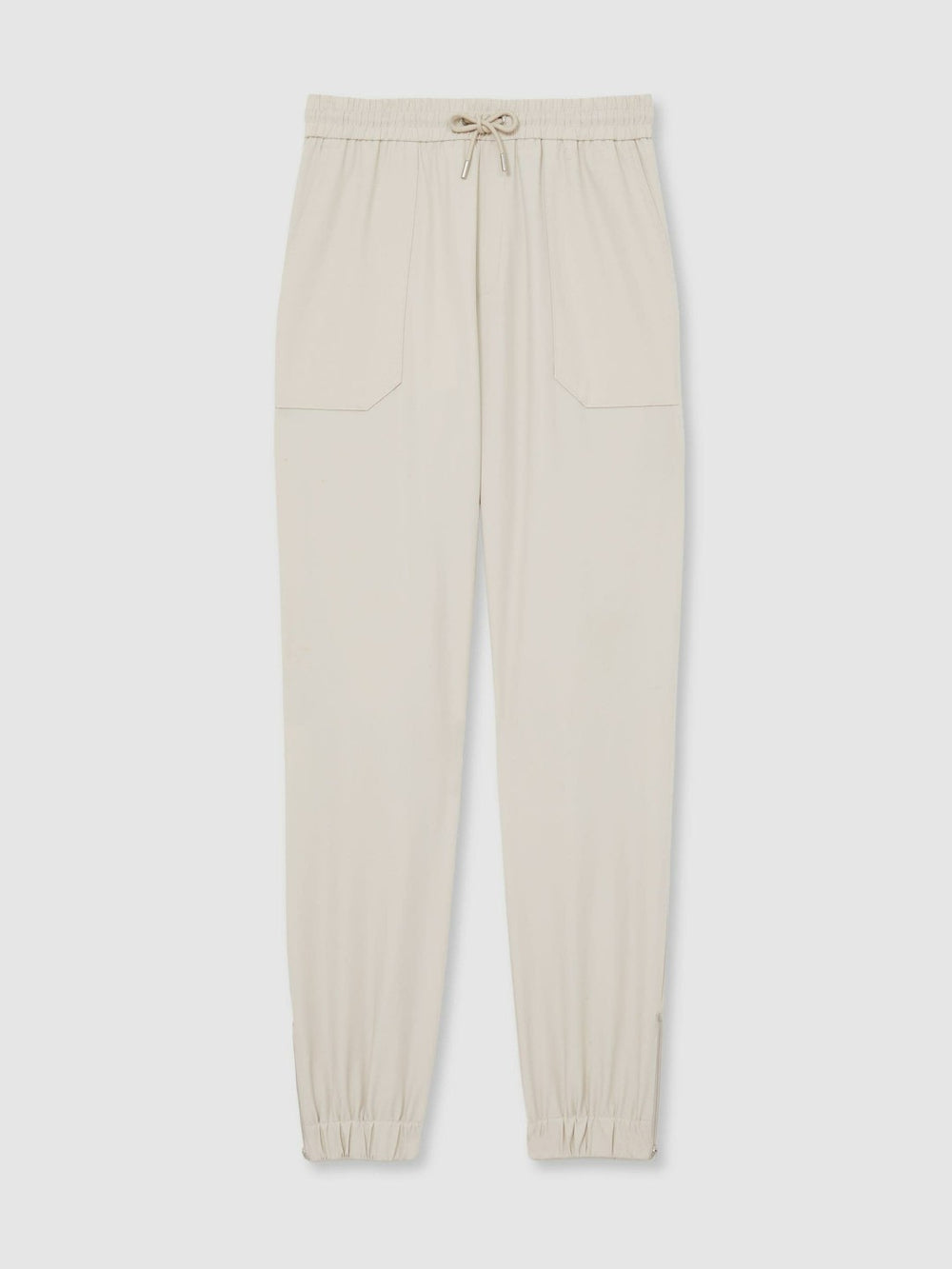 Men Drawstring Technical Cuffed Trousers in Stone