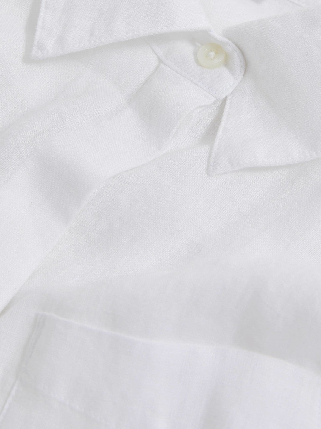 Women Linen Button-Through Shirt in White