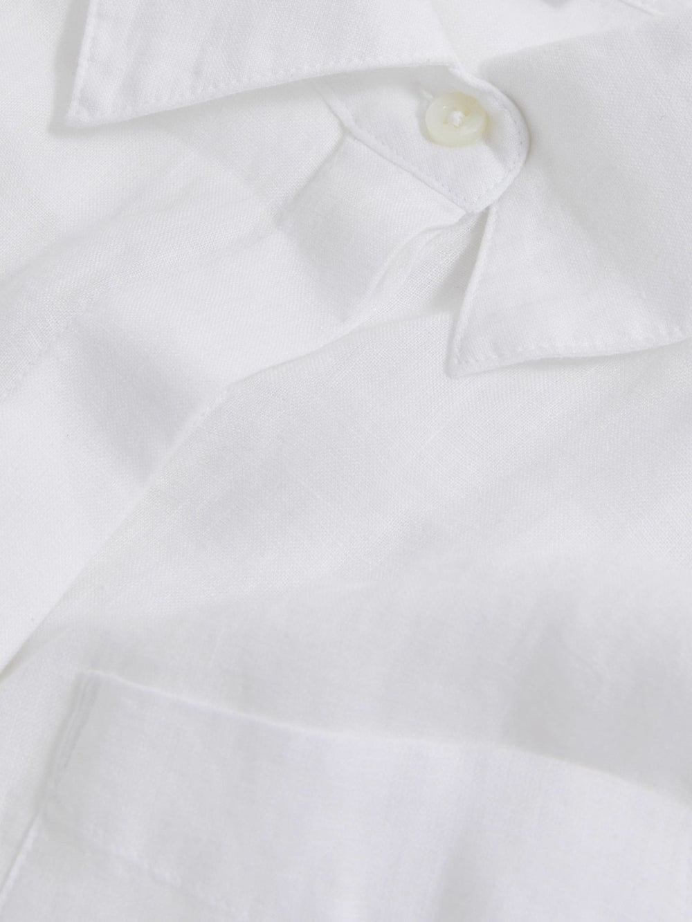 Women Linen Button-Through Shirt in White