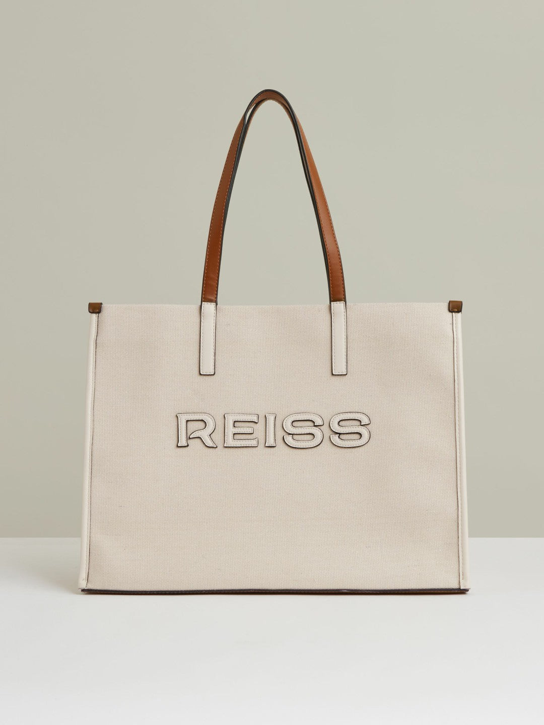 Women Canvas Logo Tote Bag in Natural