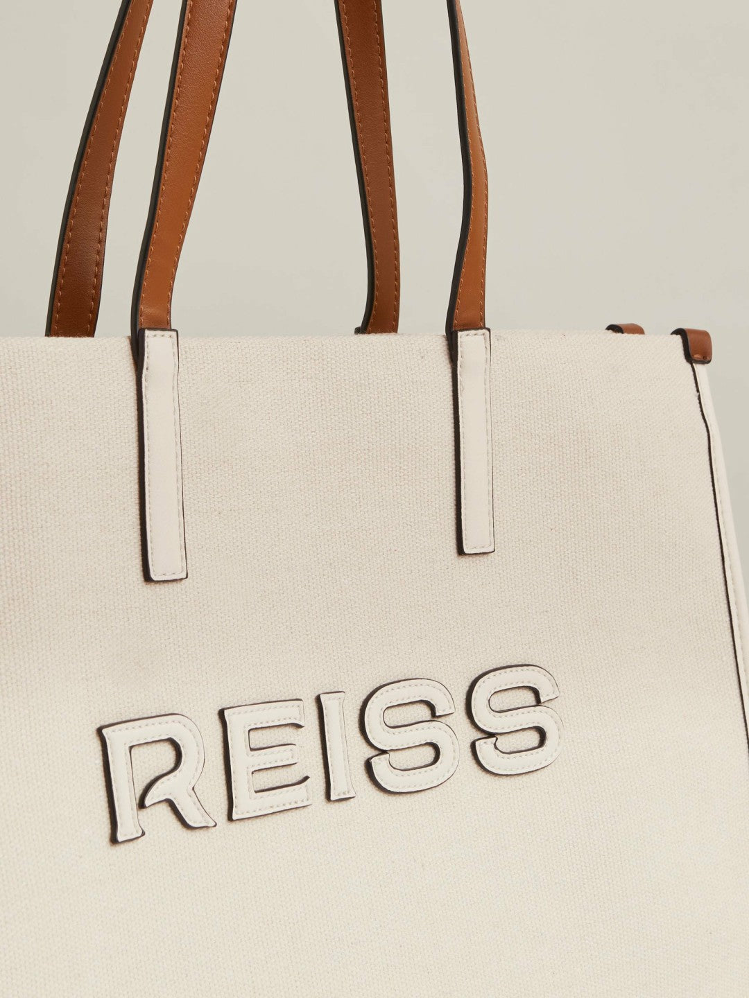Women Canvas Logo Tote Bag in Natural