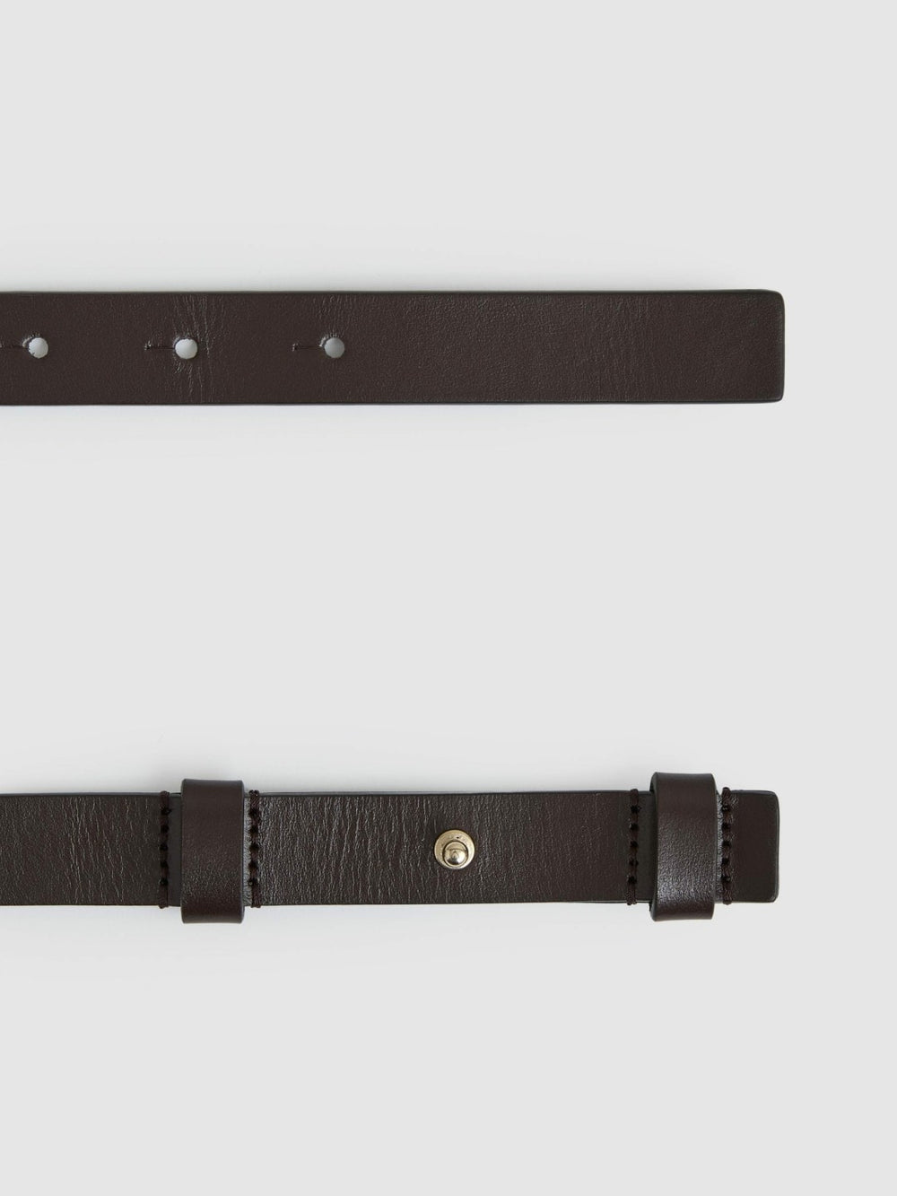 Women Leather Square Hinge Belt in Chocolate
