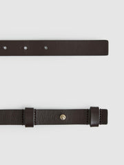 Women Leather Square Hinge Belt in Chocolate