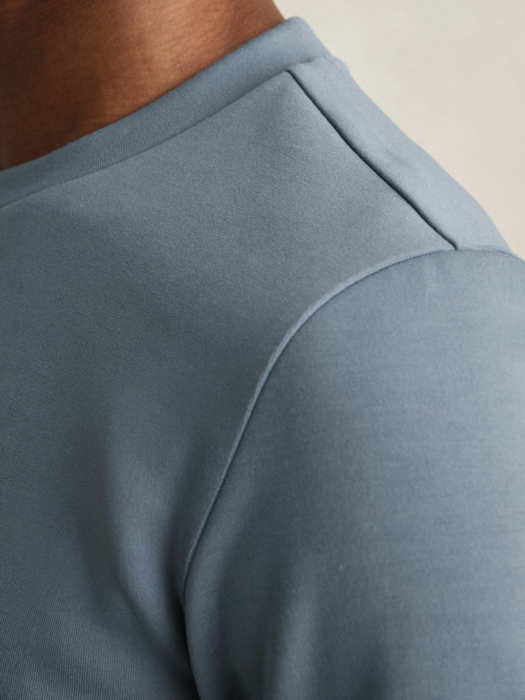 Men Interlock Jersey Crew Neck T-Shirt in Airforce Blue
