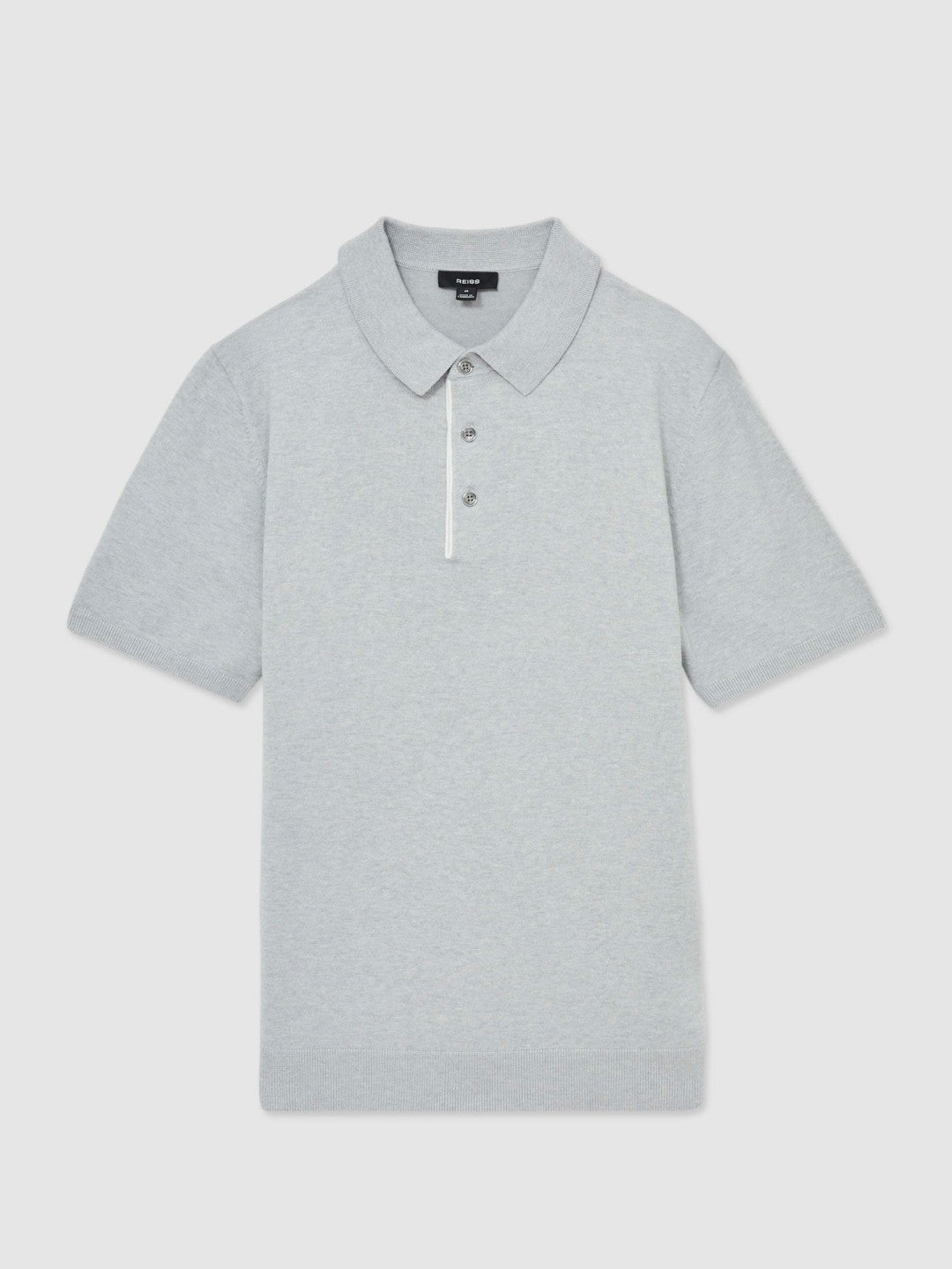 Men Contrast-Placket Polo Shirt With Cotton in Washed Sage Green