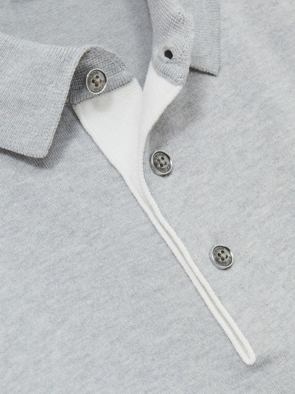 Men Contrast-Placket Polo Shirt With Cotton in Washed Sage Green