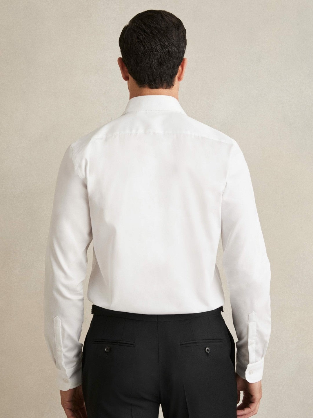 Men Regular Fit Cotton Sateen Shirt in White