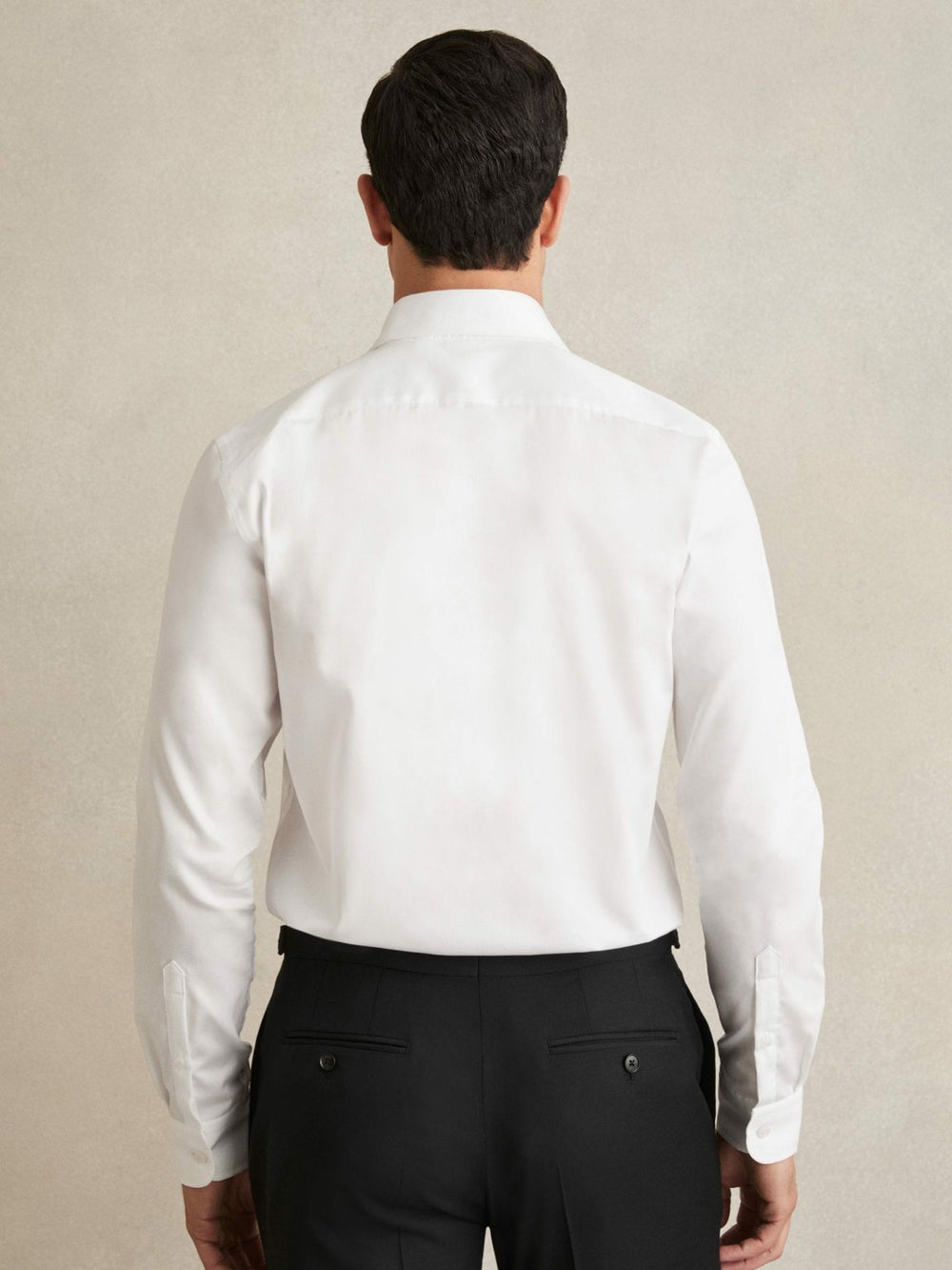 Men Regular Fit Cotton Sateen Shirt in White