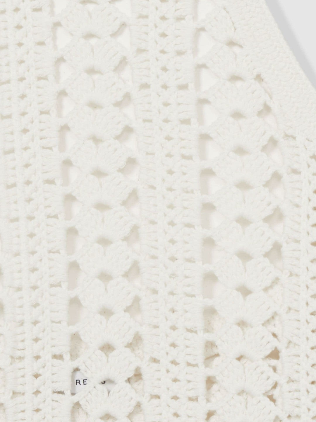 Women Cotton Crochet Halterneck Vest Top in White