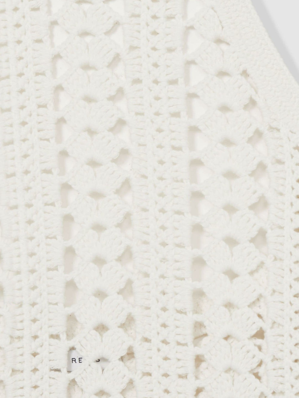 Women Cotton Crochet Halterneck Vest Top in White