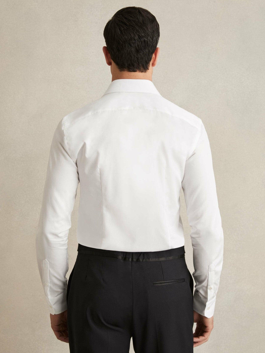 Men Slim Fit Cotton Dinner Shirt in White