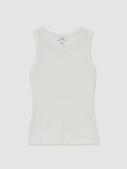 Women Stretch-Cotton Racerback Vest in White