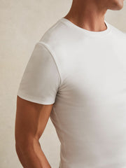 Men Cotton Sports-Fit T-Shirt in White