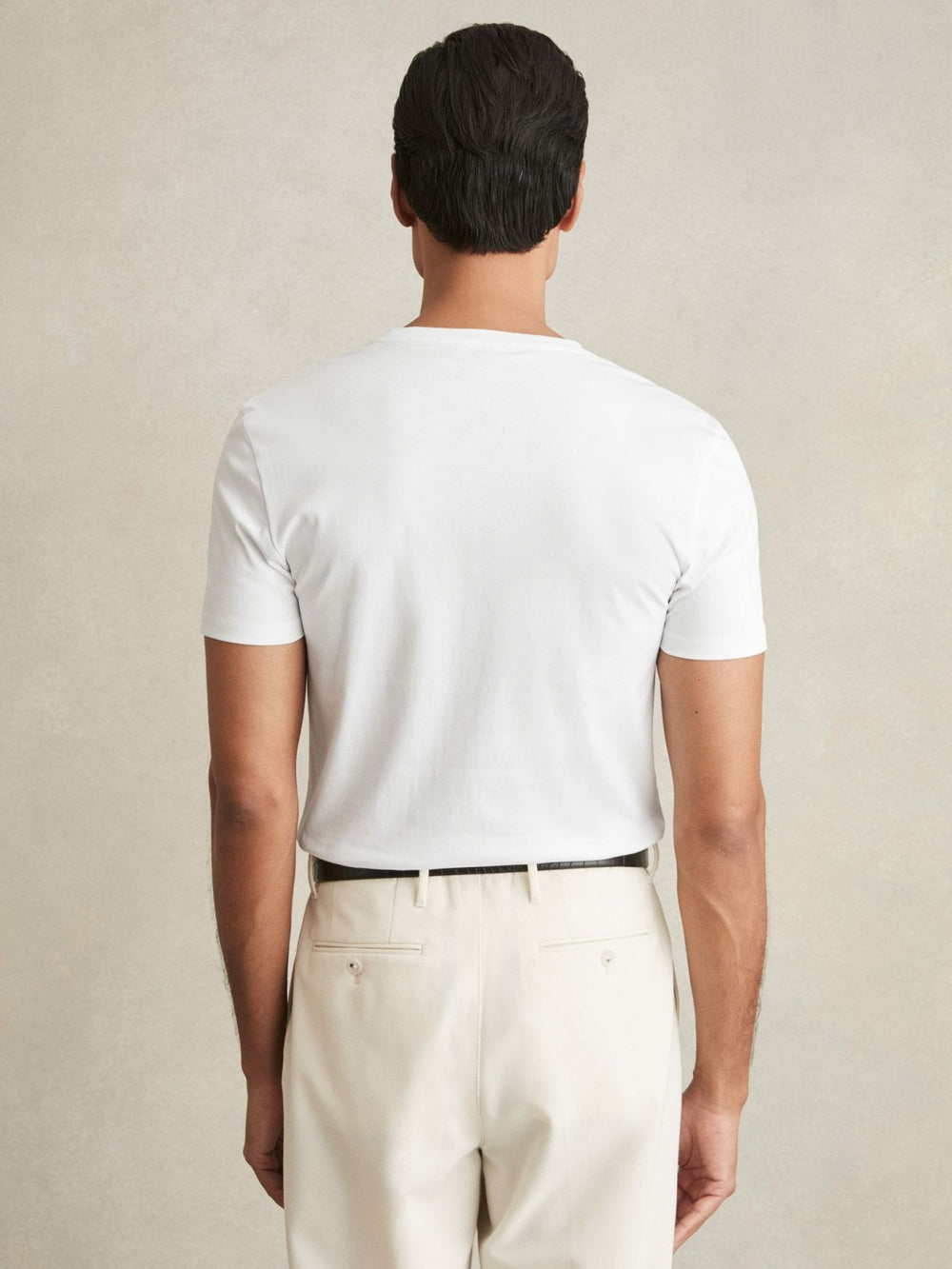 Men Cotton Sports-Fit T-Shirt in White