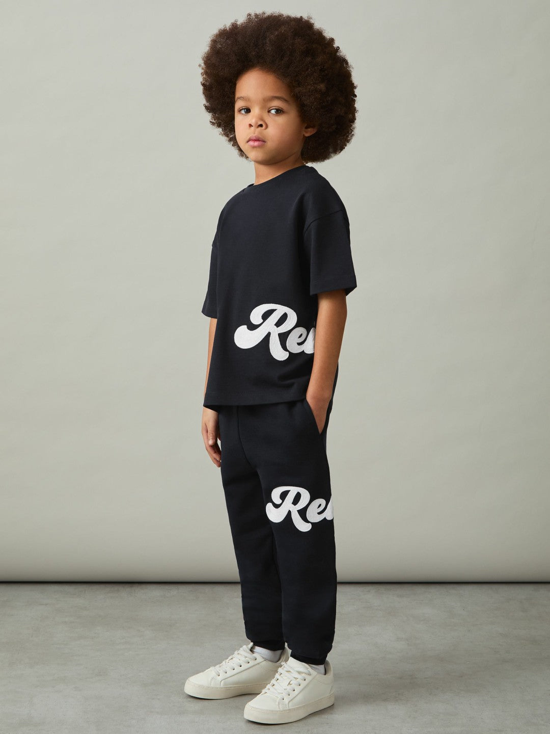 Children & Baby 9-13 yrs Cotton Script-Logo Oversized T-Shirt in Navy