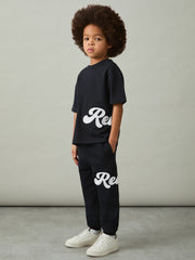 Children & Baby 9-13 yrs Cotton Script-Logo Oversized T-Shirt in Navy