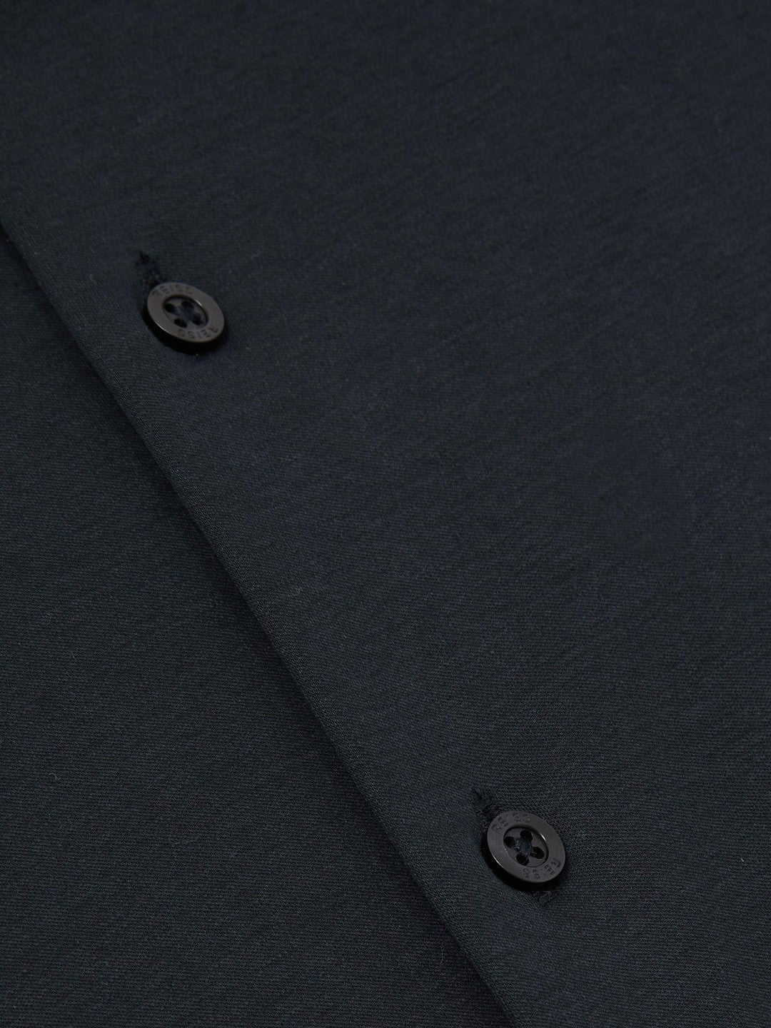 Men Cotton-Jersey Button-Through Shirt in Navy