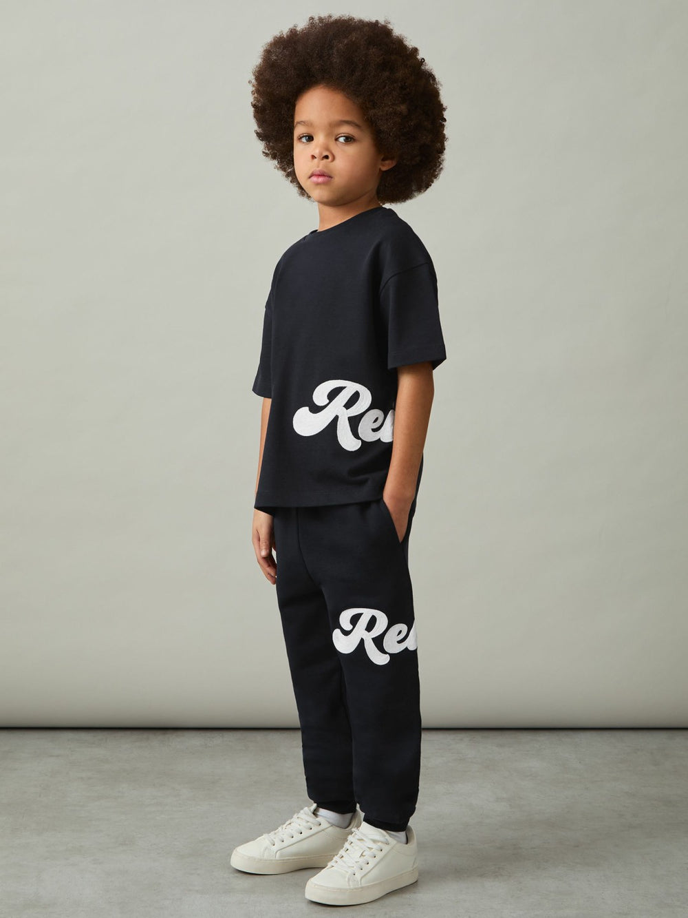 Children & Baby 9-12 yrs Cotton Script-Logo Oversized T-Shirt in Navy