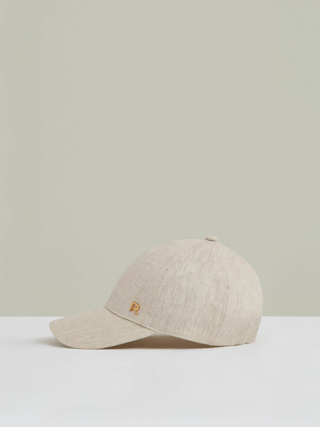 Women Linen Logo Baseball Cap in Neutral